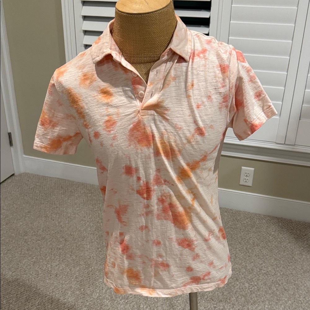 Gap, Tie-Dye Polo Shirt, orange/pink, NWOT